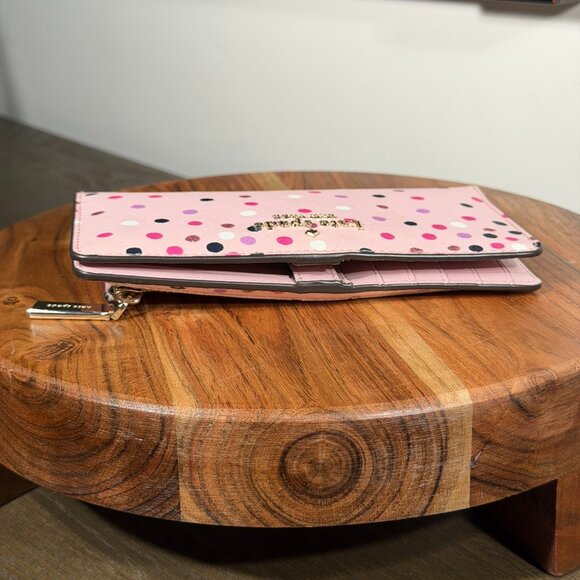 Kate Spade Staci Festive Confetti Glitter Large Slim Bifold Wallet - Picture 6 of 14